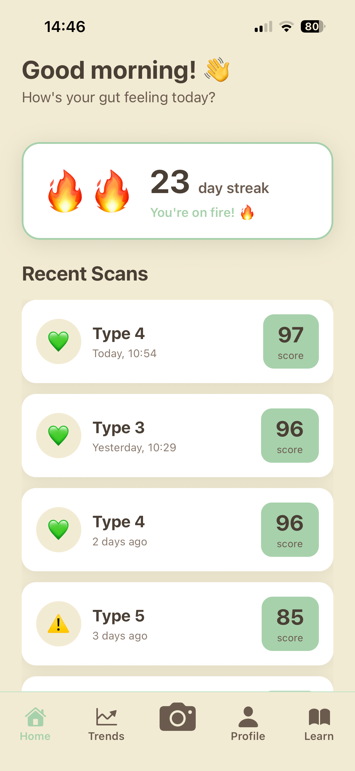 GutScout Home Screen